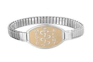 Image of a Silver and Gold MedicAlert Bracelet.