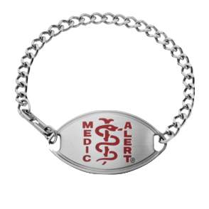 A medicalert bracelet.