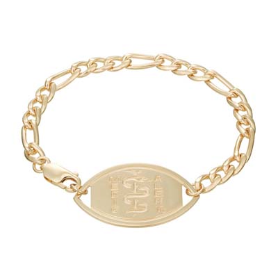 Image for Figaro Medical ID Bracelet 14k Gold